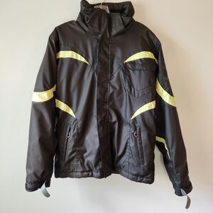 Dub Brand Jacket Men M Black Hooded Full Zip Snowboarding Skiing Hiking Gorpcore